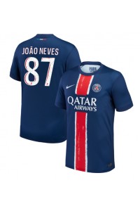 Paris Saint-Germain Joao Neves #87 Fotballdrakt Hjemme Klær 2024-25 Korte ermer